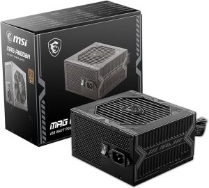 MSI MAG A650BN Bloc d'alimentation, Prise EU - 650W, Certifié 80 Plus Bronze, PSU ATX, Rail Unique 12V, Circuit CC vers CC, Ventilateur 120mm