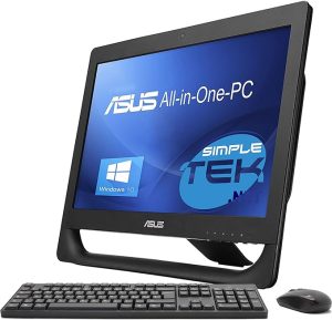ASUS Ordinateur de bureau tout-en-un ET2013 20" Pentium Serial Port RS232 DVD-RW Win 10 SmartWorking Black (reconditionné) (avec kit souris et clavier sans fil, 8 Go RAM SSD 240 Go)