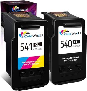 PG-540XL CL-541XL Cartouches d'encre, 540 541 Noir et Couleur Remanufacturée pour Canon 540 541 Cartouches Compatible avec Canon Pixma MG3650 MG4250 MX475 MX535 TS5150 TS5151 imprimantes