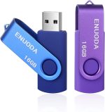 Lot de 2 Clé USB 16 Go ENUODA USB 2.0 Flash Drive Stockage Rotation Disque Mémoire Stick Blue violet