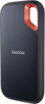 SanDisk 1 To Extreme Disque SSD portable, USB-C USB 3.2 Gén. 2 Disque SSD NVMe externe jusqu'à 1050 Mo/s Résistance à la poussière et à l'eau classée IP65
