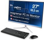 PC Tout-en-Un CSL Unity F27W-JLS, 68,58 cm (27 Pouces, 1920x1080 Full HD) - AIO Puissant (Intel Pentium N6000 CPU 4x3300 MHz, 256 Go SSD, 8 Go DDR4-RAM, Windows 11 Famille), Blanc