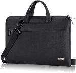 Voova Sacoche pour Ordinateur Portable légère 15 15.6 Pouces Sac Pochette Housse PC Imperméable Sac à bandoulière Sac à main avec Bandoulière et Poignée Cachée Noir